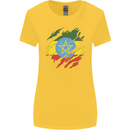 Torn Ethiopia Flag Ethiopian Day Football Womens Wider Cut T-Shirt Yellow