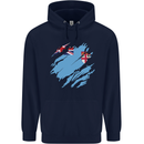 Torn Fiji Flag Fijian Day Football Childrens Kids Hoodie Navy Blue