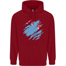 Torn Fiji Flag Fijian Day Football Childrens Kids Hoodie Red