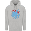 Torn Fiji Flag Fijian Day Football Childrens Kids Hoodie Sports Grey
