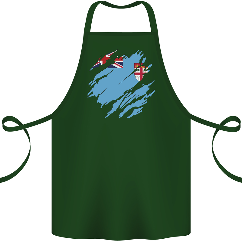 Torn Fiji Flag Fijian Day Football Cotton Apron 100% Organic Forest Green