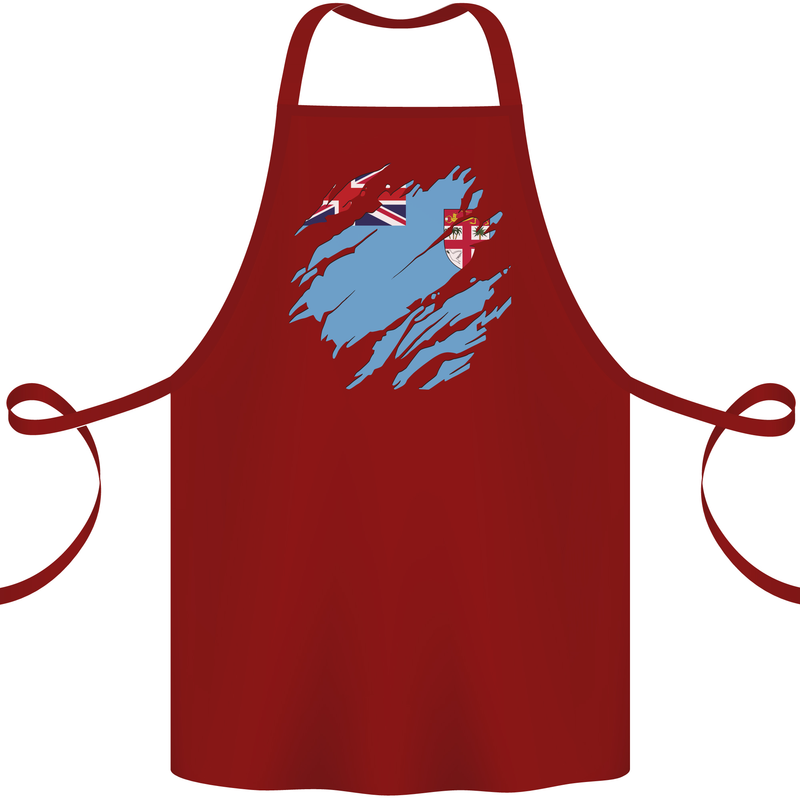 Torn Fiji Flag Fijian Day Football Cotton Apron 100% Organic Maroon