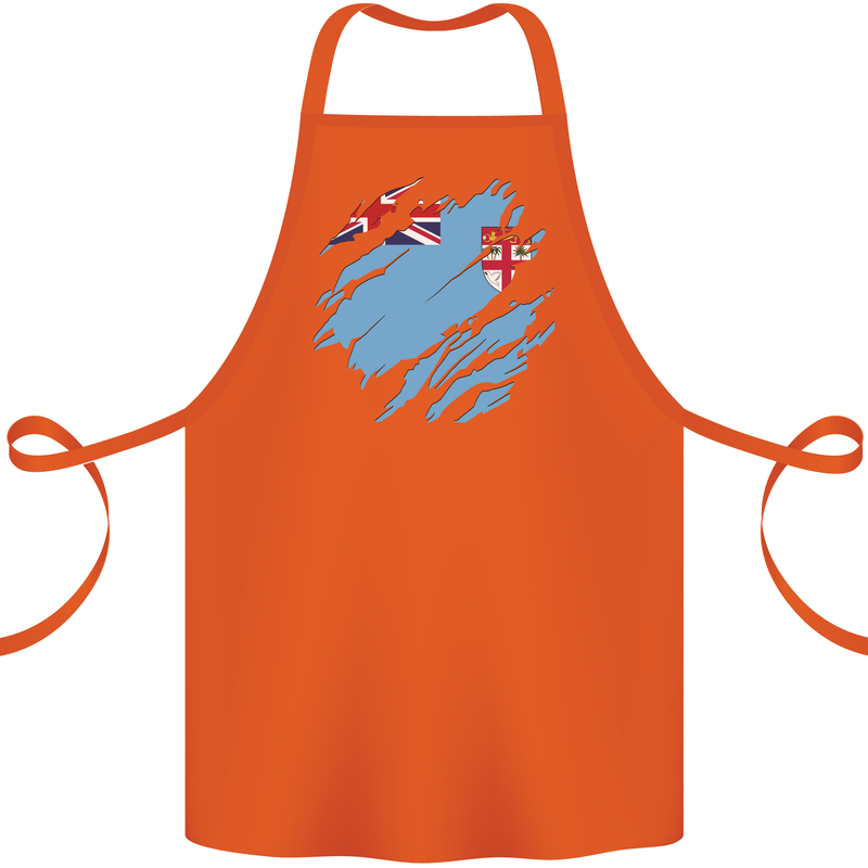 Torn Fiji Flag Fijian Day Football Cotton Apron 100% Organic Orange