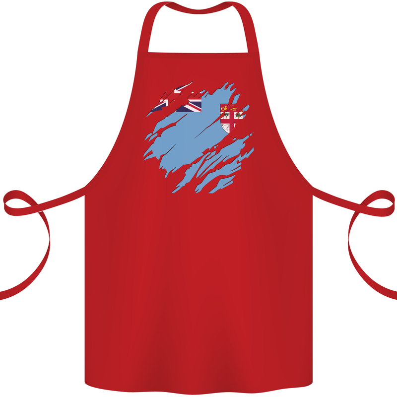 Torn Fiji Flag Fijian Day Football Cotton Apron 100% Organic Red
