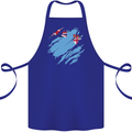 Torn Fiji Flag Fijian Day Football Cotton Apron 100% Organic Royal Blue