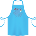 Torn Fiji Flag Fijian Day Football Cotton Apron 100% Organic Turquoise