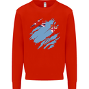 Torn Fiji Flag Fijian Day Football Kids Sweatshirt Jumper Bright Red