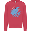 Torn Fiji Flag Fijian Day Football Kids Sweatshirt Jumper Heliconia