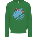 Torn Fiji Flag Fijian Day Football Kids Sweatshirt Jumper Irish Green