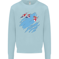 Torn Fiji Flag Fijian Day Football Kids Sweatshirt Jumper Light Blue