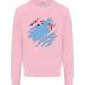 Torn Fiji Flag Fijian Day Football Kids Sweatshirt Jumper Light Pink