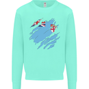 Torn Fiji Flag Fijian Day Football Kids Sweatshirt Jumper Peppermint