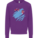 Torn Fiji Flag Fijian Day Football Kids Sweatshirt Jumper Purple