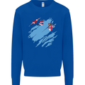 Torn Fiji Flag Fijian Day Football Kids Sweatshirt Jumper Royal Blue