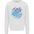 Torn Fiji Flag Fijian Day Football Kids Sweatshirt Jumper White