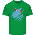 Torn Fiji Flag Fijian Day Football Kids T-Shirt Childrens Irish Green
