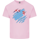 Torn Fiji Flag Fijian Day Football Kids T-Shirt Childrens Light Pink