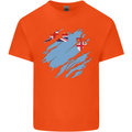 Torn Fiji Flag Fijian Day Football Kids T-Shirt Childrens Orange