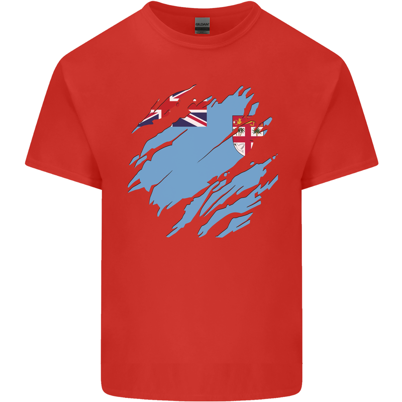 Torn Fiji Flag Fijian Day Football Kids T-Shirt Childrens Red