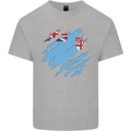 Torn Fiji Flag Fijian Day Football Kids T-Shirt Childrens Sports Grey