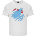 Torn Fiji Flag Fijian Day Football Kids T-Shirt Childrens White