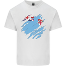 Torn Fiji Flag Fijian Day Football Kids T-Shirt Childrens White