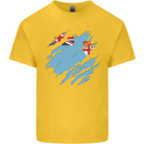 Torn Fiji Flag Fijian Day Football Kids T-Shirt Childrens Yellow