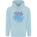 Torn Fiji Flag Fijian Day Football Mens 80% Cotton Hoodie Light Blue