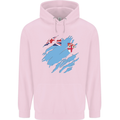 Torn Fiji Flag Fijian Day Football Mens 80% Cotton Hoodie Light Pink