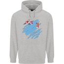Torn Fiji Flag Fijian Day Football Mens 80% Cotton Hoodie Sports Grey