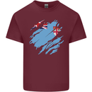 Torn Fiji Flag Fijian Day Football Mens Cotton T-Shirt Tee Top Maroon