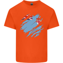 Torn Fiji Flag Fijian Day Football Mens Cotton T-Shirt Tee Top Orange