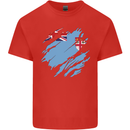 Torn Fiji Flag Fijian Day Football Mens Cotton T-Shirt Tee Top Red
