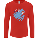 Torn Fiji Flag Fijian Day Football Mens Long Sleeve T-Shirt Red