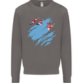 Torn Fiji Flag Fijian Day Football Mens Sweatshirt Jumper Charcoal
