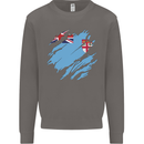 Torn Fiji Flag Fijian Day Football Mens Sweatshirt Jumper Charcoal