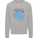 Torn Fiji Flag Fijian Day Football Mens Sweatshirt Jumper Sports Grey
