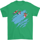 Torn Fiji Flag Fijian Day Football Mens T-Shirt 100% Cotton Irish Green