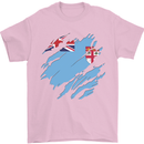 Torn Fiji Flag Fijian Day Football Mens T-Shirt 100% Cotton Light Pink