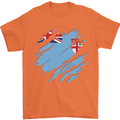 Torn Fiji Flag Fijian Day Football Mens T-Shirt 100% Cotton Orange