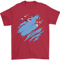 Torn Fiji Flag Fijian Day Football Mens T-Shirt 100% Cotton Red