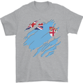 Torn Fiji Flag Fijian Day Football Mens T-Shirt 100% Cotton Sports Grey