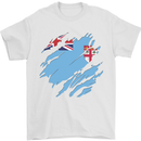 Torn Fiji Flag Fijian Day Football Mens T-Shirt 100% Cotton White
