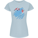 Torn Fiji Flag Fijian Day Football Womens Petite Cut T-Shirt Light Blue