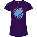 Torn Fiji Flag Fijian Day Football Womens Petite Cut T-Shirt Purple