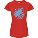 Torn Fiji Flag Fijian Day Football Womens Petite Cut T-Shirt Red
