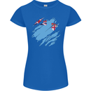 Torn Fiji Flag Fijian Day Football Womens Petite Cut T-Shirt Royal Blue