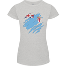 Torn Fiji Flag Fijian Day Football Womens Petite Cut T-Shirt Sports Grey