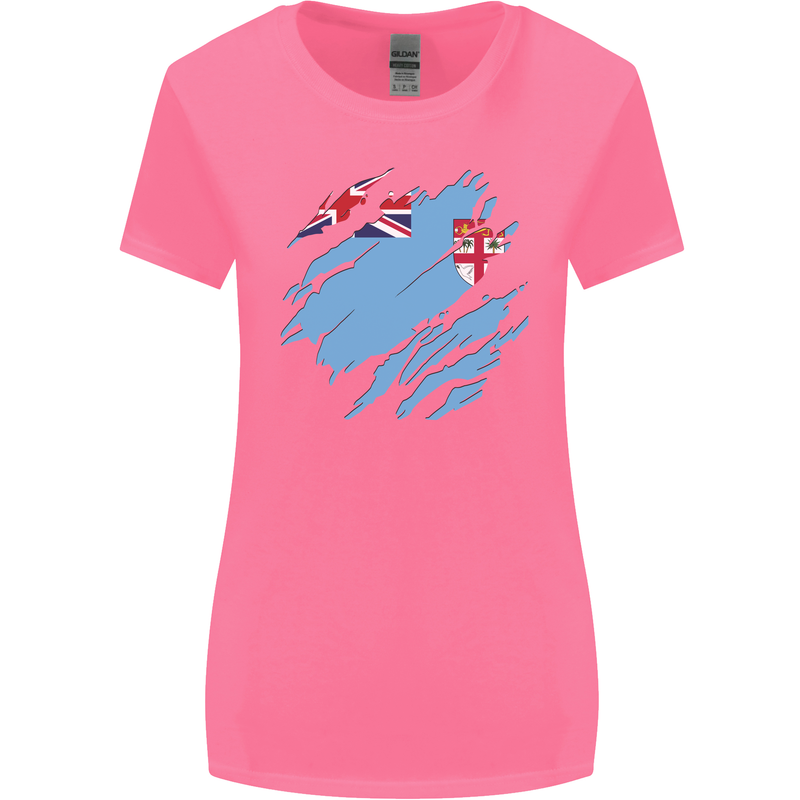 Torn Fiji Flag Fijian Day Football Womens Wider Cut T-Shirt Azalea