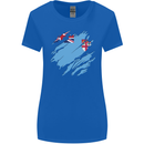 Torn Fiji Flag Fijian Day Football Womens Wider Cut T-Shirt Royal Blue
